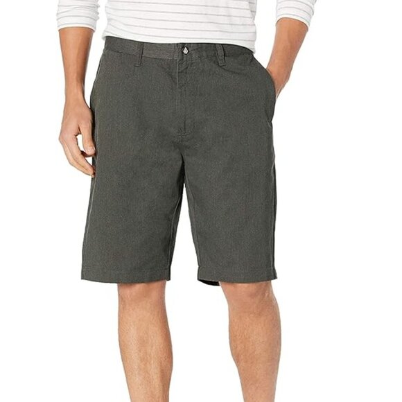 Volcom VMonty Charcoal Gray Heather Flat Front Shorts Skater Style | Size 32 - Picture 4 of 15